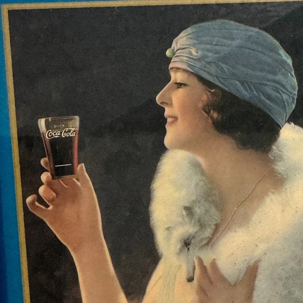 1987 Coca Cola Wooden Box‎ Through The Years Featuring Calendar Girl 1925 Blue